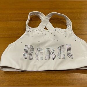 Rebel Athletic Size YL white sports bra